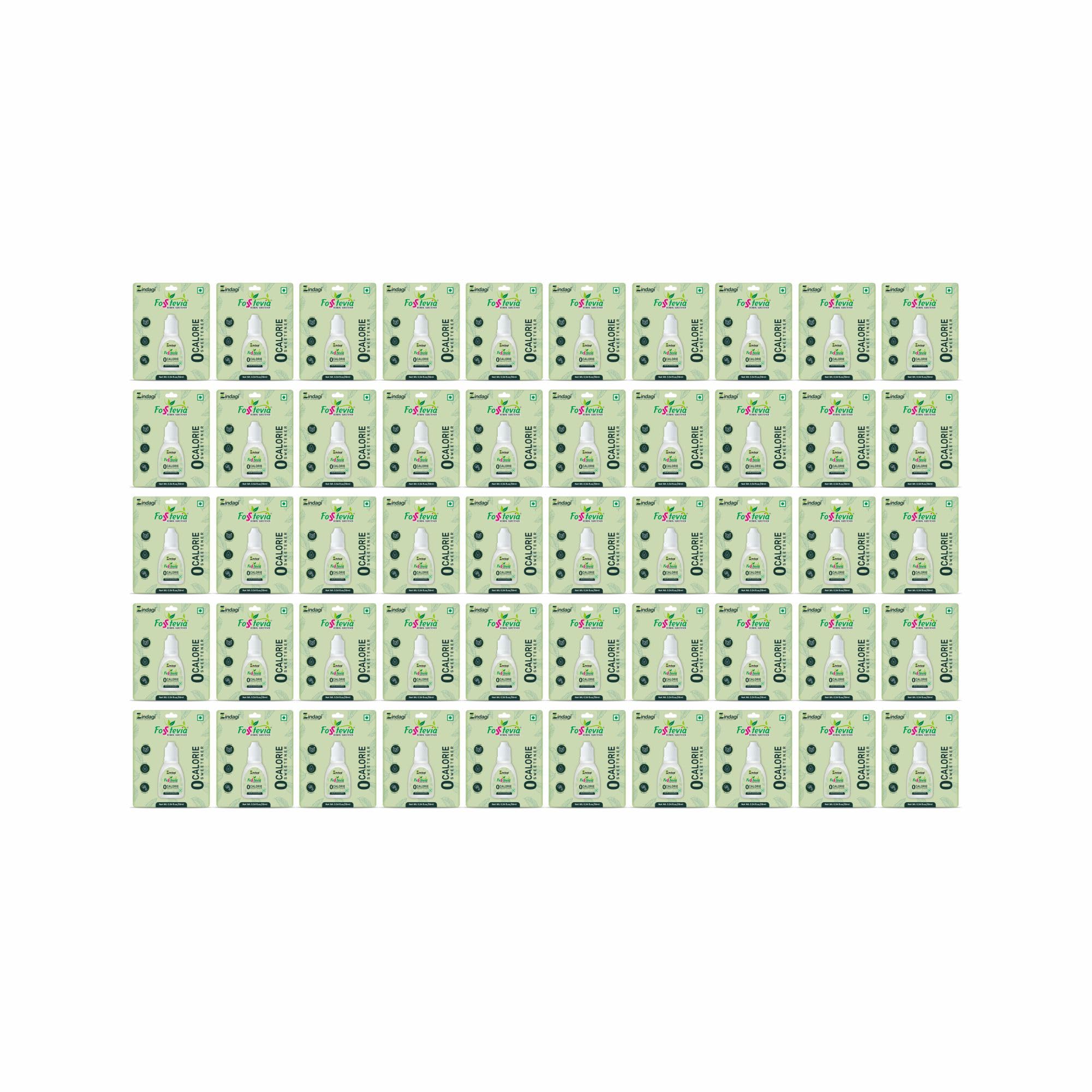 Zindagi Stevia Liquid - Zero Calorie Stevia Liquid - 100% Natural Stevia Leaves Extract - Stevia Drops For Weight Reduce (Pack Of 50)