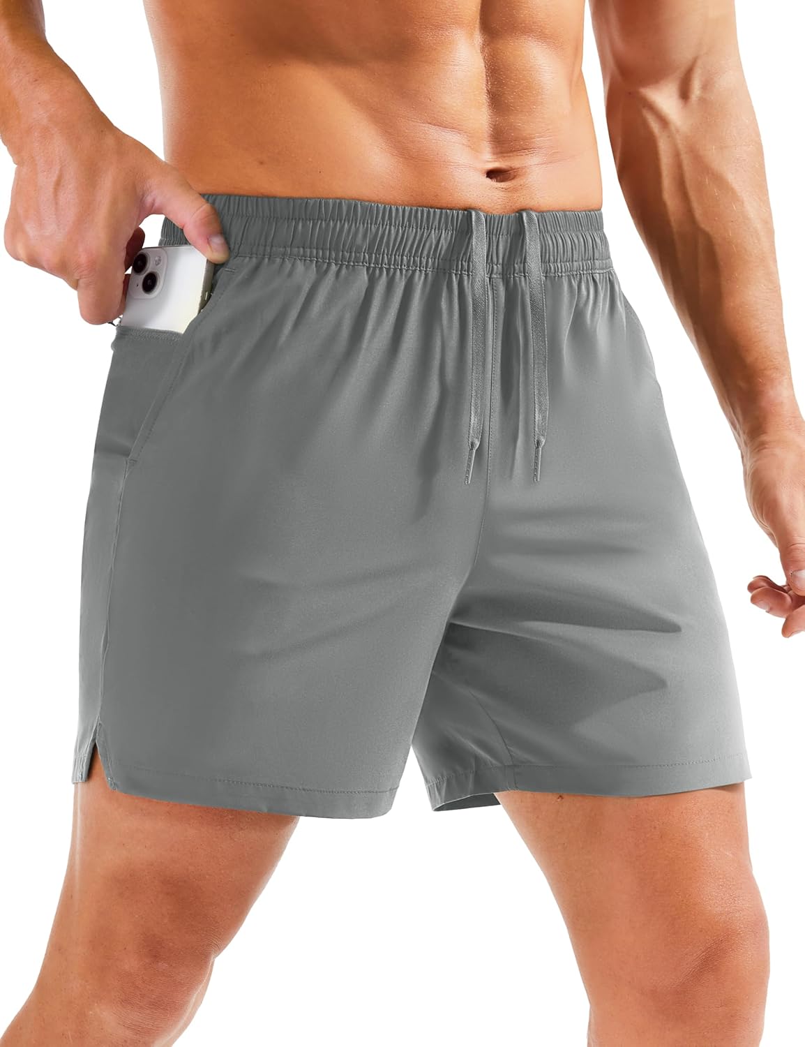 MAGCOMSEN Men's Running Shorts 5" Quick Dry Lightweight Hiking Shorts with Pockets for Workout Athletic Gym