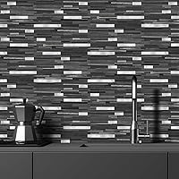 Vista 7 de STICKGOO 20 Hojas de Azulejos Despegables y Adhesivos para Salpicadero, Azulejos Adhesivos para Salpicadero de Cocina y Baño, Aspecto de Madera