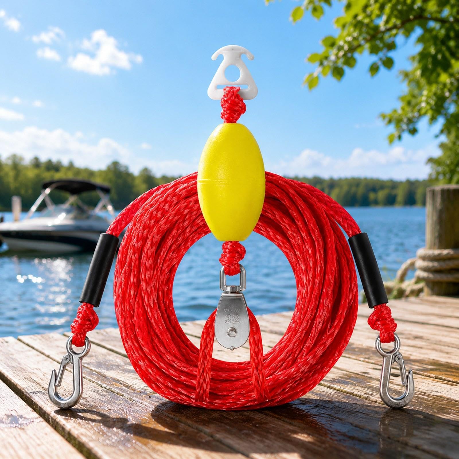 Imbracatura per Il Traino di Barche, Corda da Wakesurf per Uomo E Donna, Corda per Il Traino di Barche con Connettore Rapido