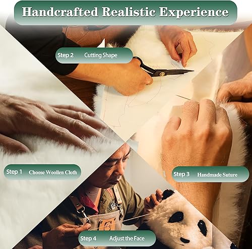 Miniatura 3 de Chongker Animales de peluche con peso peso de 4 libras realista hecho a mano peluche gigante de panda realista para la ansiedad alivia el estrés