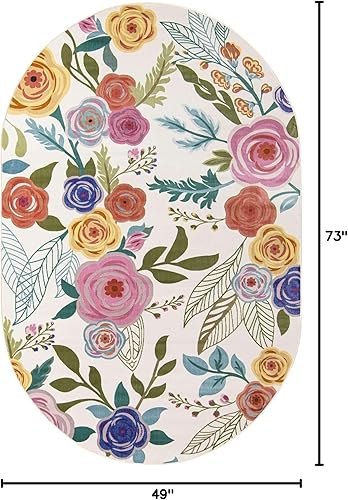 Miniatura 9 de Unique Loom Blossom Collection Ashley - Alfombra de área (2 x 6 pies, color azuloliva)