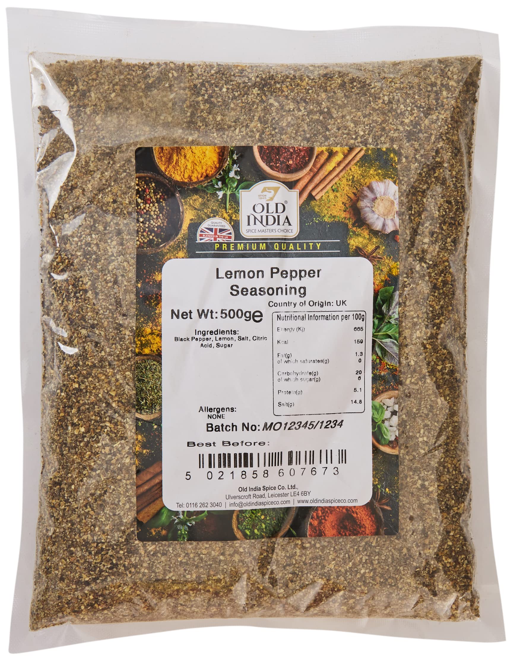 Old India Lemon Pepper Seasoning 500g