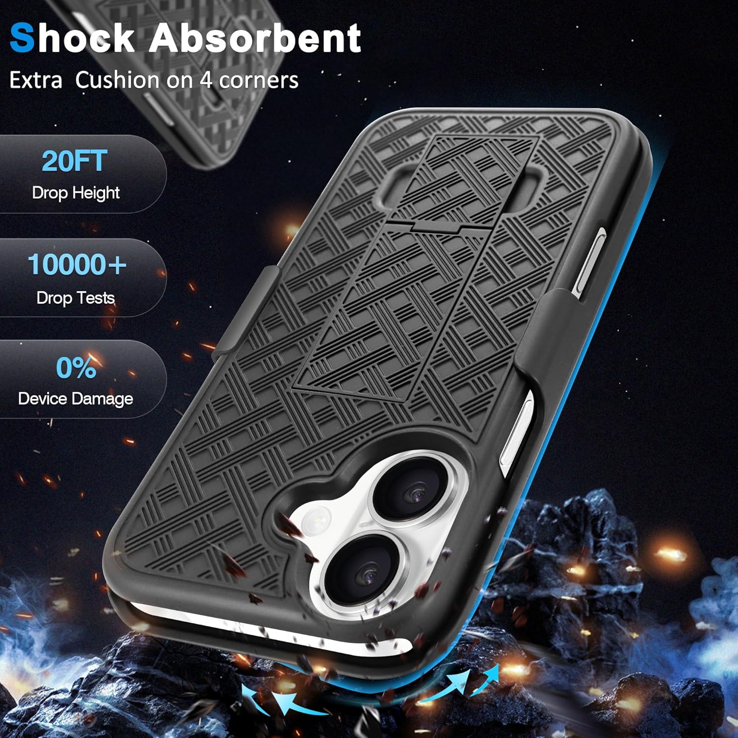 Fingic for iPhone 17 Case,iPhone 17 Belt Clip Holster Cases+Case for iPhone 1 7 Cases[Compatible with Mag-Safe]