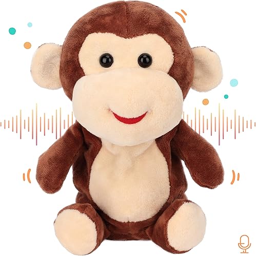 Easfan Talking Monkey Repeat What You Say - Peluche eléctrico de peluche divertido interactivo para hablar, regalos de cumpleaños para niños