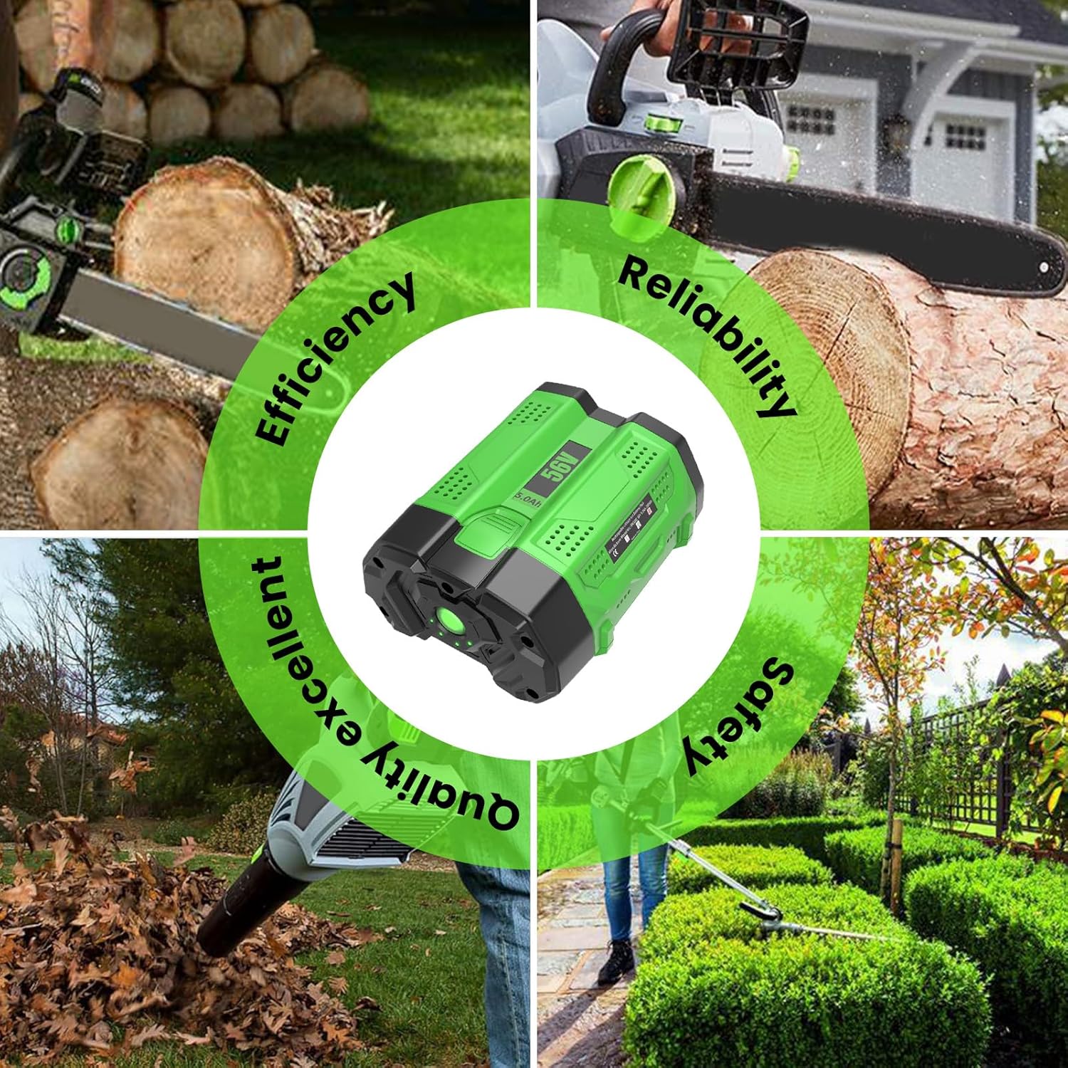 Upgraded to 5.0Ah Replacement for EGO Battery 56V Compatible with EGO 56 Volt Batteries BA2800 BA2800T BA4200 BA1400(Multi-5.0Amps) - Image 7