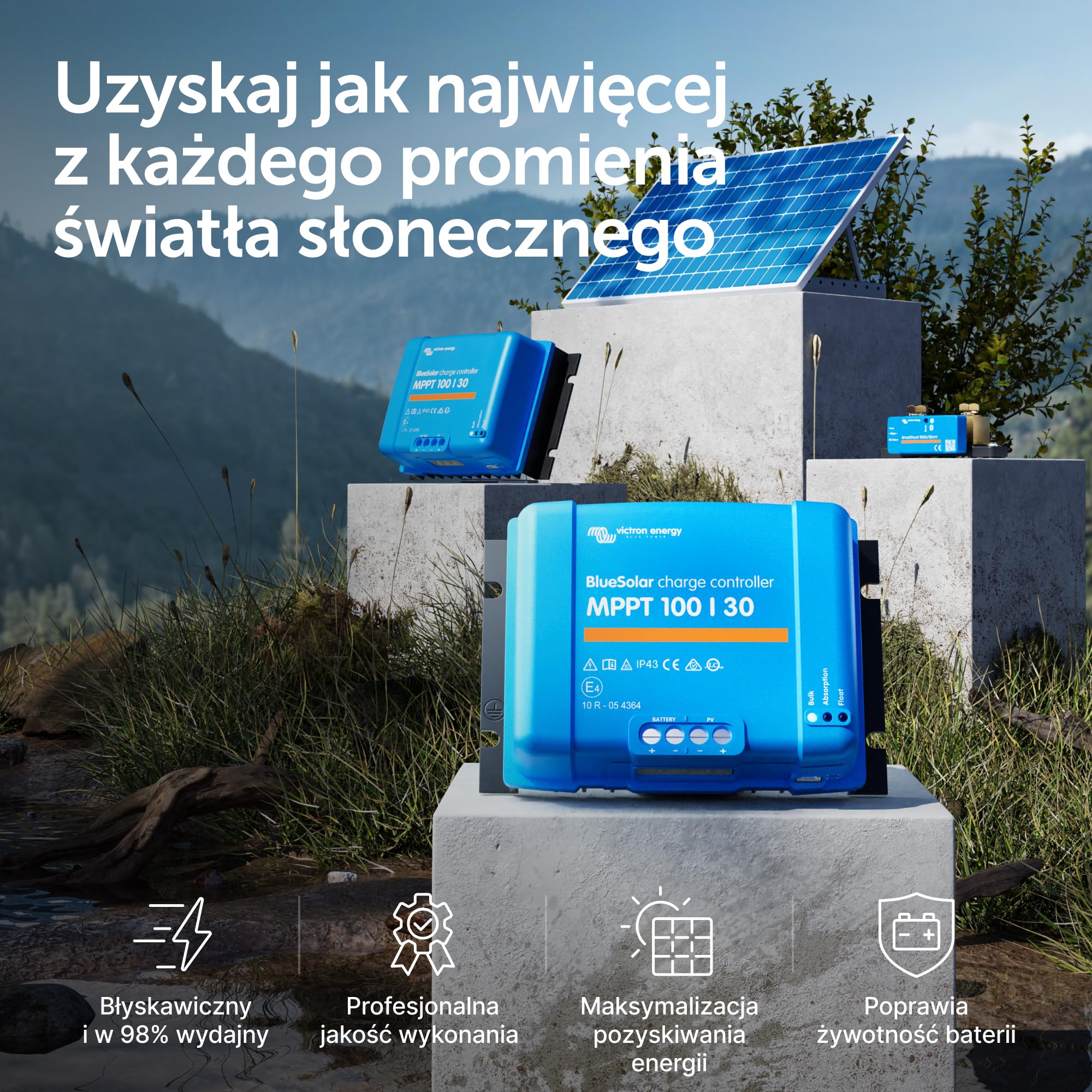 Victron Energy BlueSolar MPPT 100V 30 amp 12/24-Volt Kontroler Ładowania Słonecznego