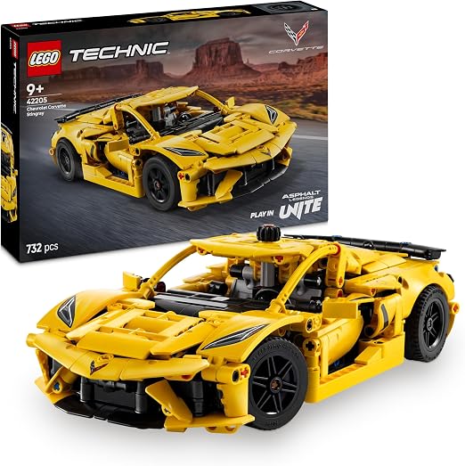 LEGO Technic Chevrolet Corvette Stingray, Zabawka dla Dziecka do Zbudowania, Model Auta do Złożenia dla Fana Samochodów Sportowych, Pomysł na Prezent dla 9-latka, dla Chłopca i Dziewczynki, 42205