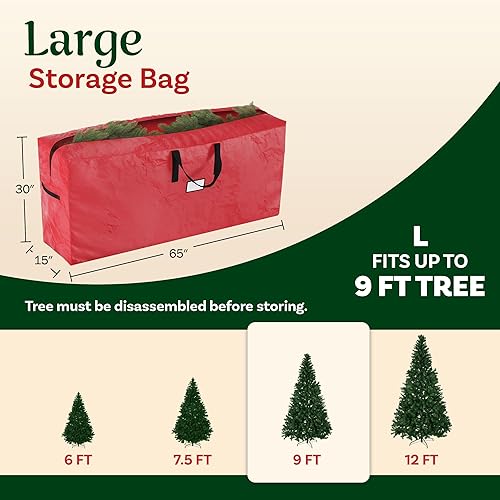 Miniatura 3 de Bolsa de almacenamiento para árbol de Navidad - Bolsa impermeable que contiene árboles artificiales de hasta 9 pies, decoraciones navideñas,