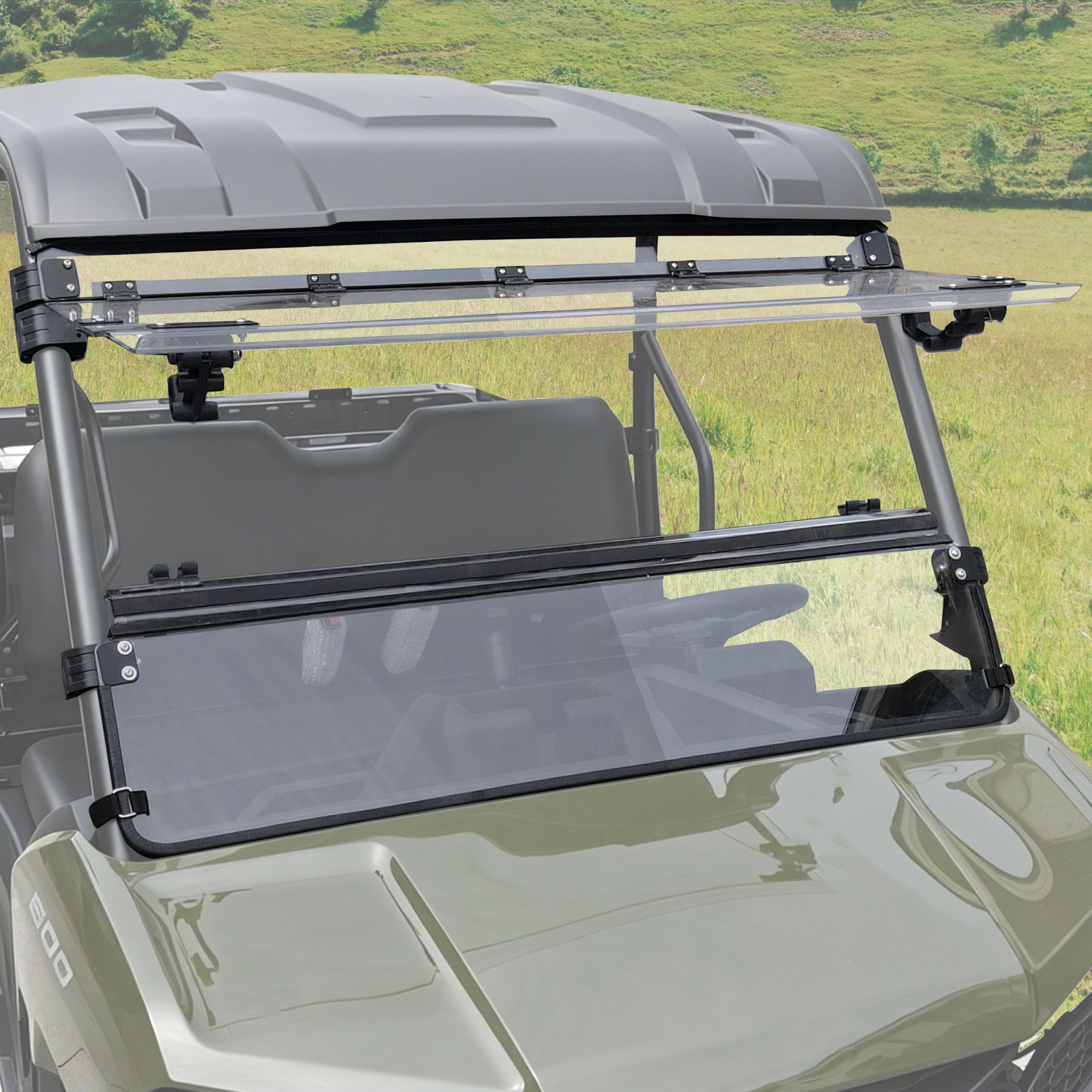 Amazon.com: POKIAUTO 3-IN-1 Flip Up Windshield for Polaris Ranger