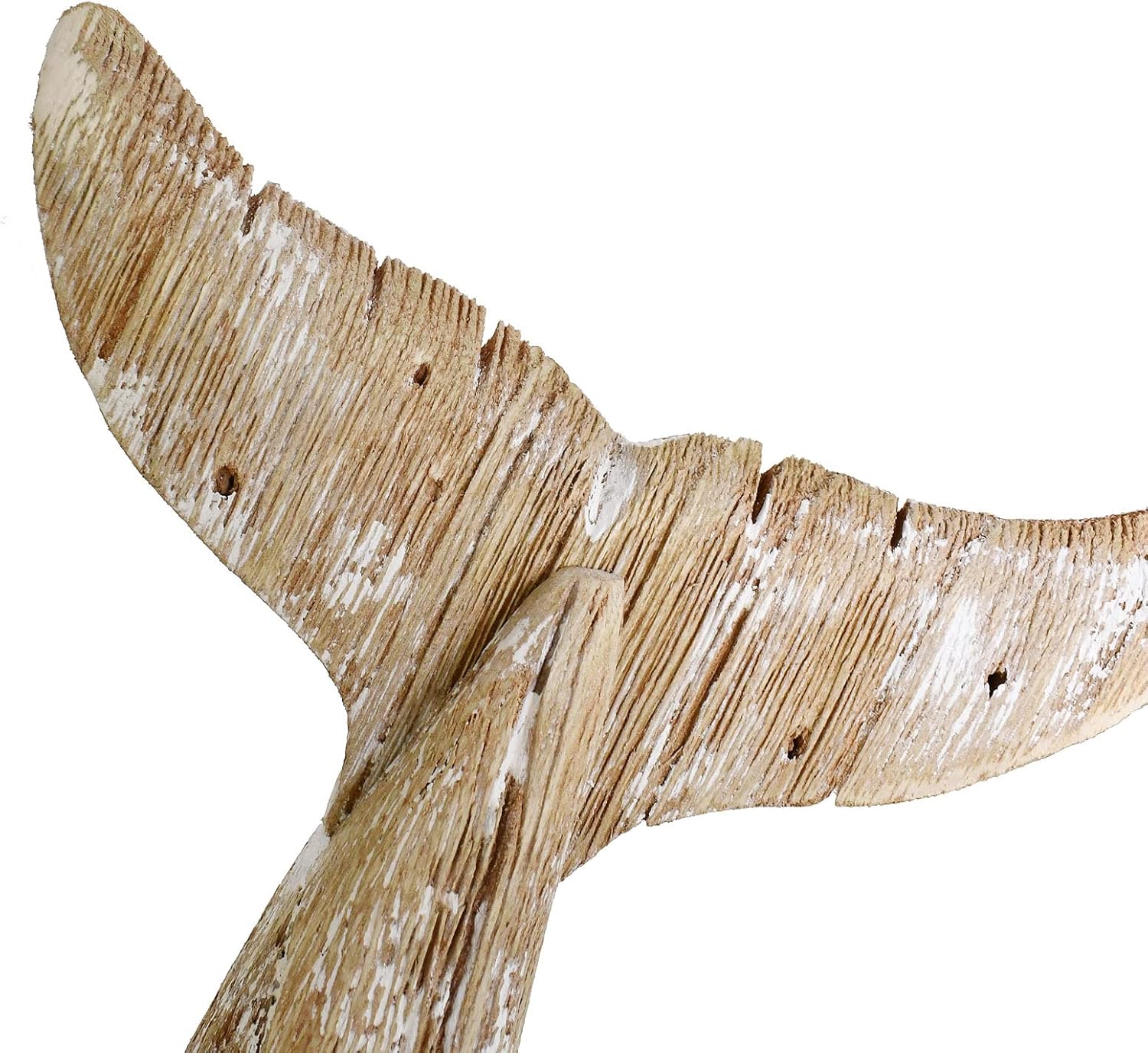 K KILIPES 8.5" H Wood Whale Tail Table Top Statue Figurines Rustic Antique Whale Tail Beach Nautical Carving Sculpture Coastal Ocean Themed Home Decor (S) - Image 7