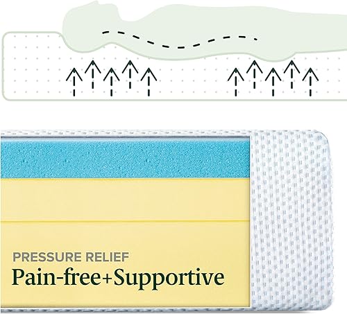 Miniatura 5 de ZINUS - Colchón de espuma viscoelástica con gel de enfriamiento de té verde, sin fibra de vidrio, sensación firme media, certificado CertiPUR-US, 10