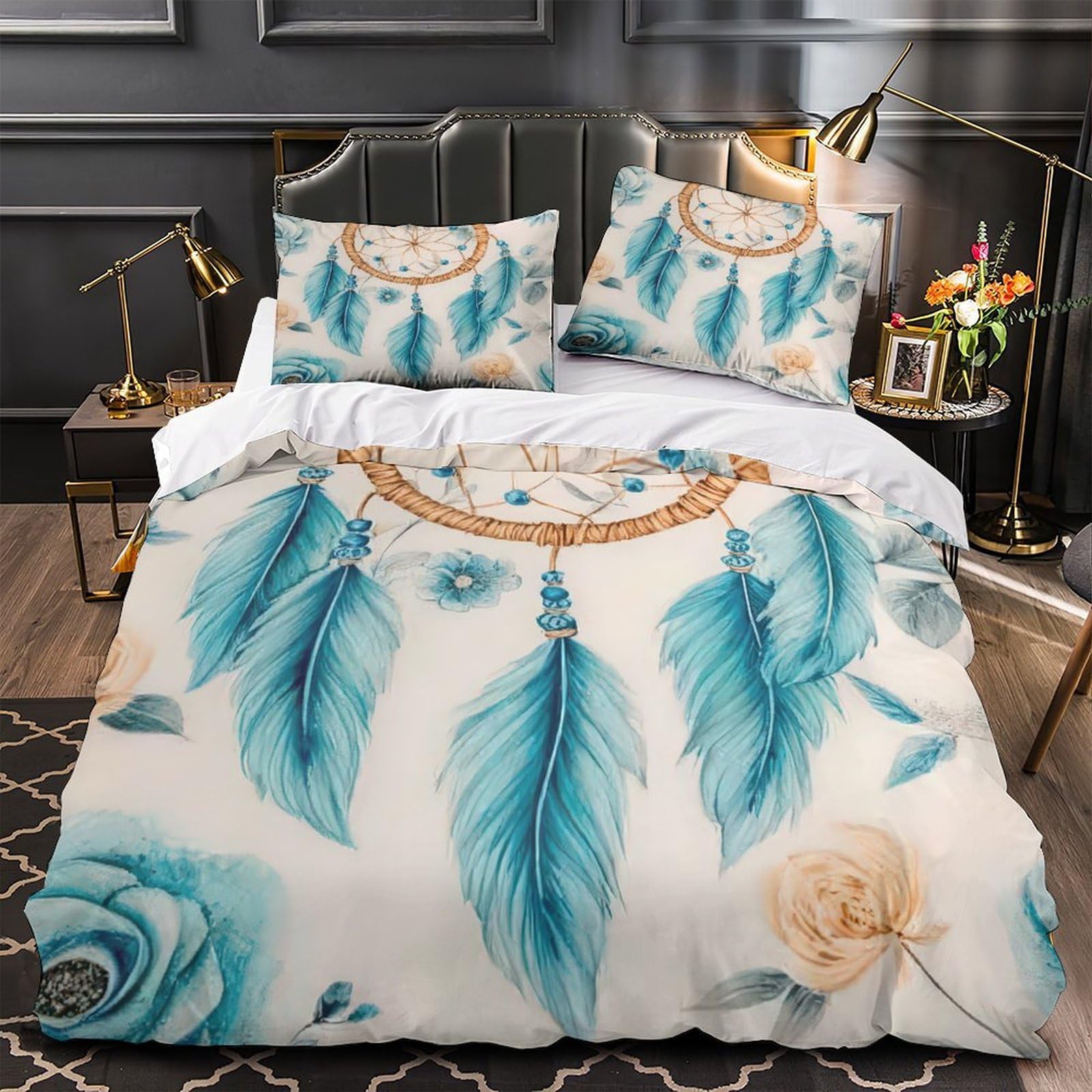 Housse de couette papillon bleu 3D 200x200 parure de lit double