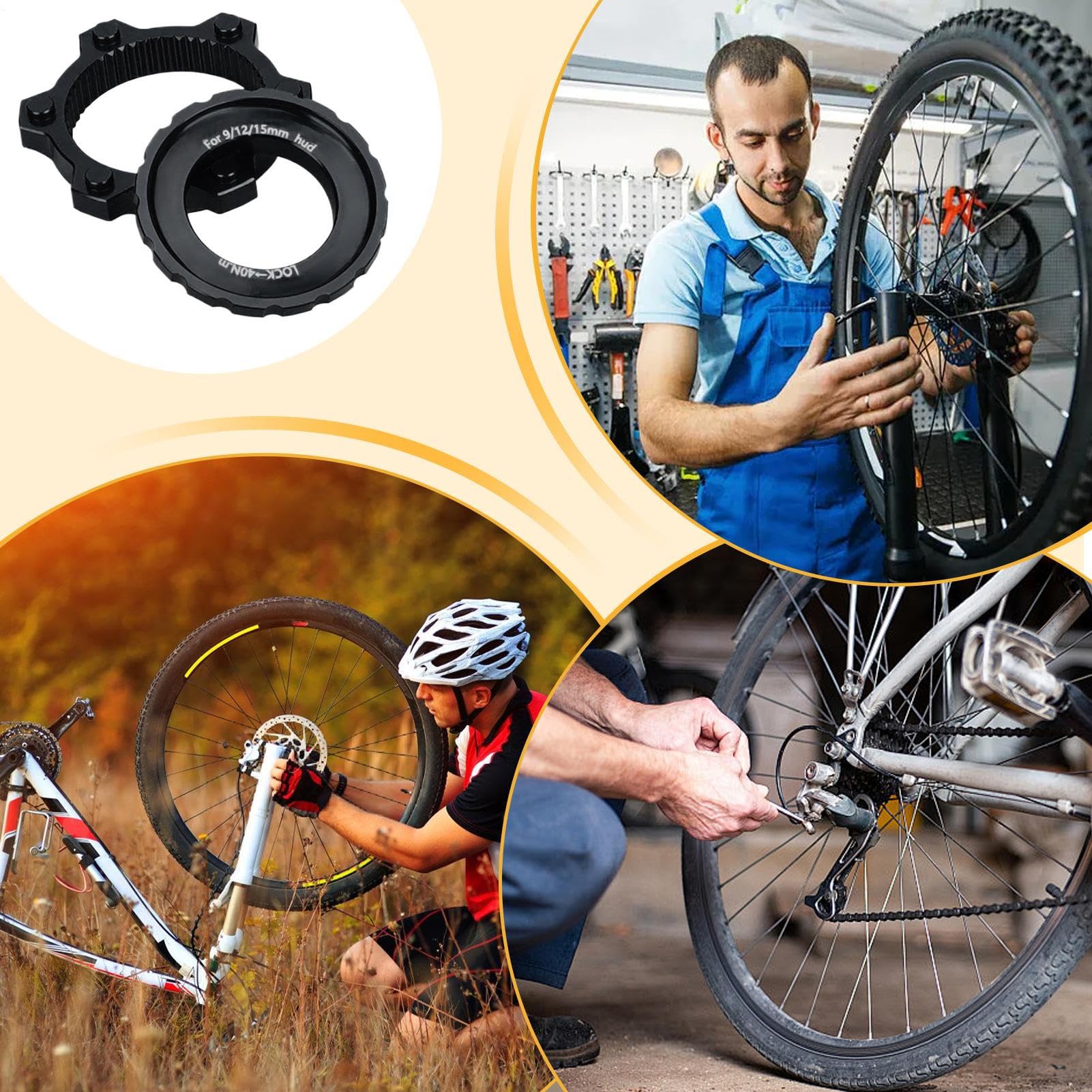 Centerlock - Adattatore a 6 fori per bicicletta, blocco centrale per biciclette, pastiglie freno per escursioni, sport, attività all'aperto, avventura, allenamento, picnic