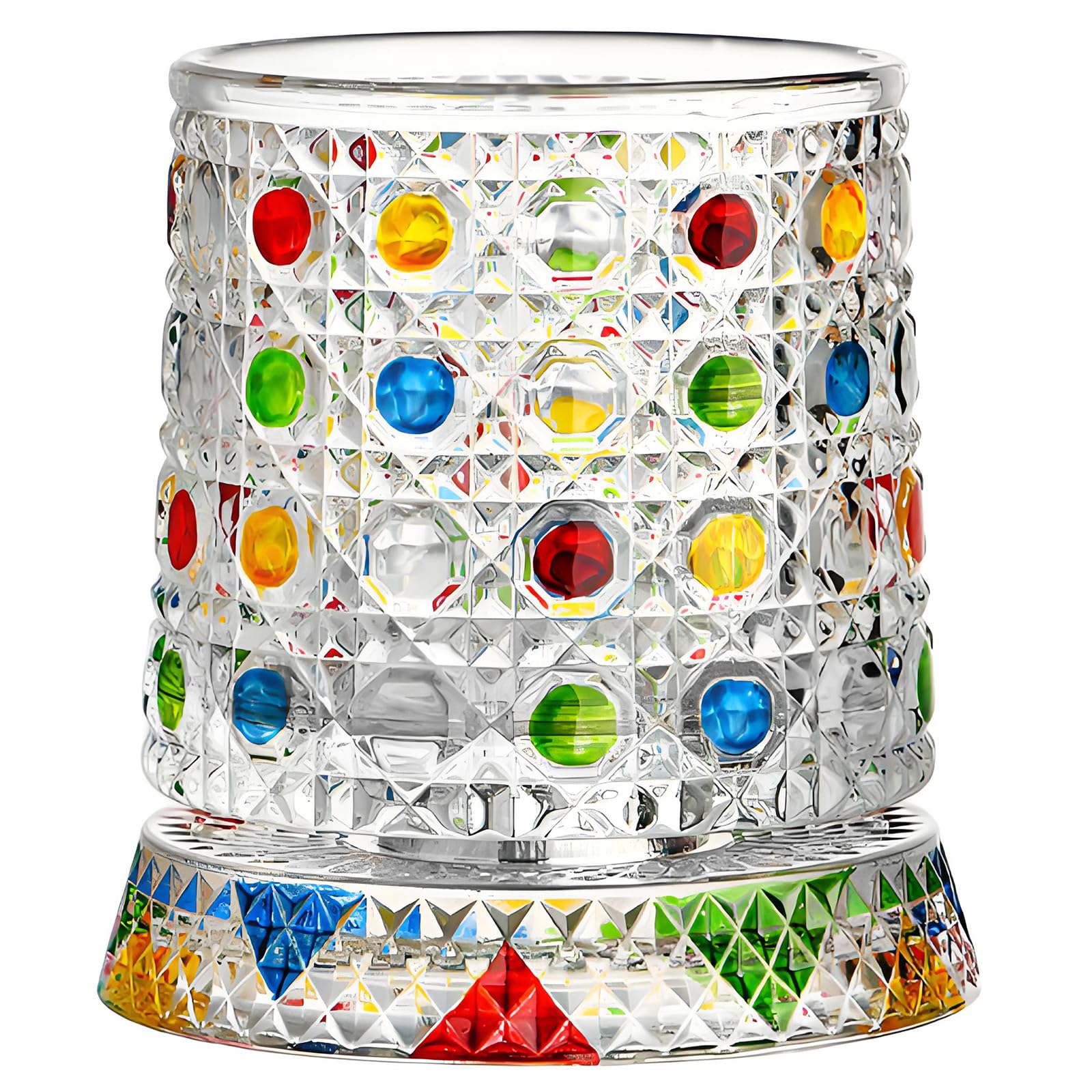 our fave Hand Painted Rotating Whiskeys Glasses with 360 Degree Swivels Base Crystal Glasses Tumblers Drinkware Home Decoration Rotating Whiskeys