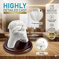 Vista 2 de Hula Home Hand Casting Kit for Couples or Family with Mounting Plaque Anniversary DIY Gifts Her & Him, Keepsake Sculpture Wedding Kids