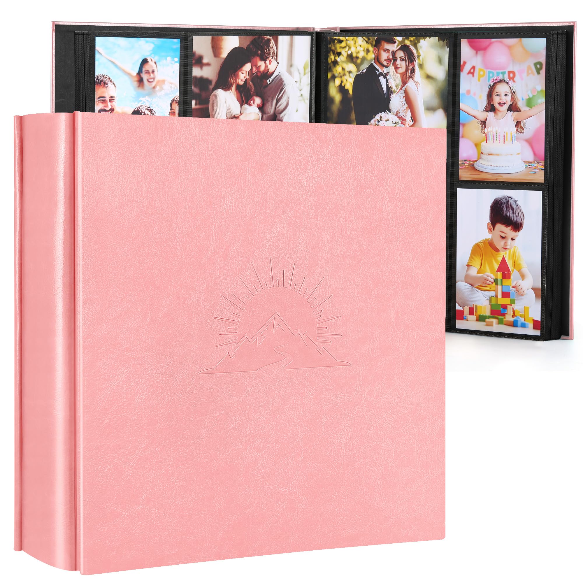 DazSpirit Photo Album 6x4 1000 Pockets, Slip-in Faux Leather Picture Album with Elegant Embossing, Large Capacity Classic Memory Book for Wedding, Family, Anniversary & Baby