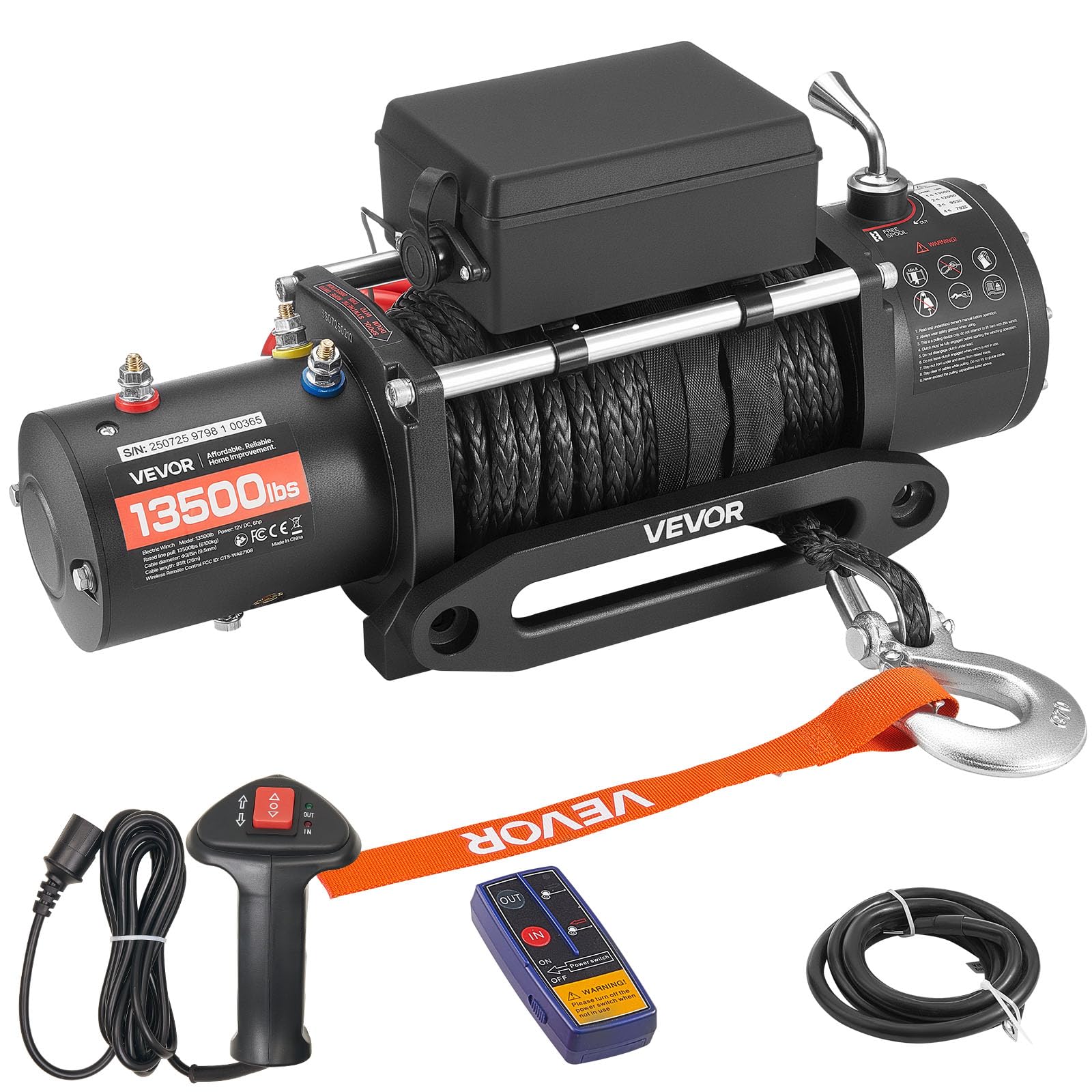 VEVOR 13,500 lb IP55 Winch