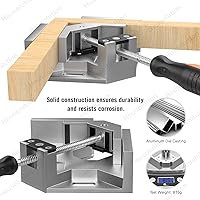 Vista 2 de Housolution Abrazadera de ángulo recto, [2 unidades] Abrazadera de esquina de aleación de aluminio de 90°, abrazaderas para carpintería mandíbula