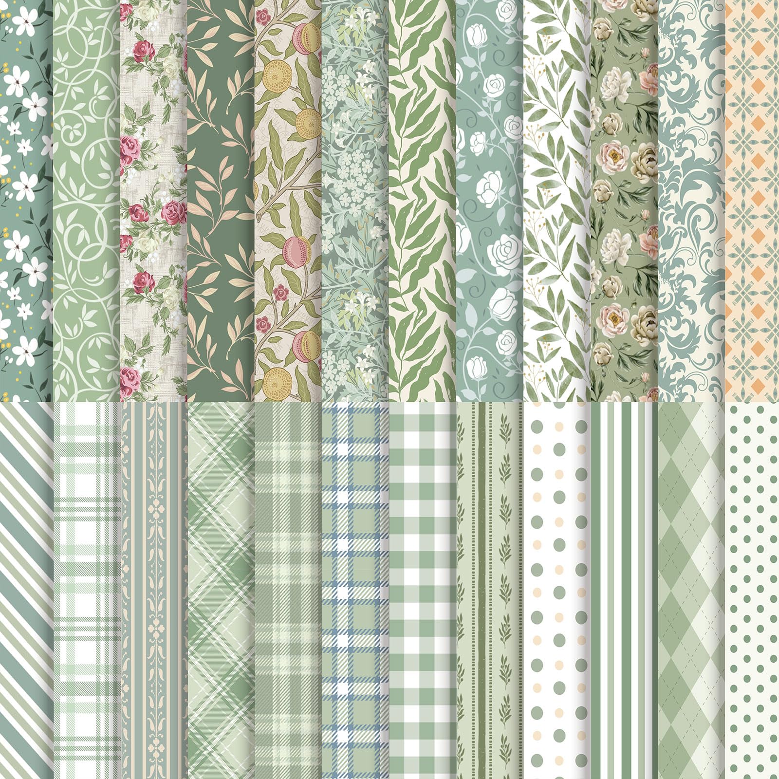 Boho Scrapbook Paper - 24 Sheets 12x12 -12
