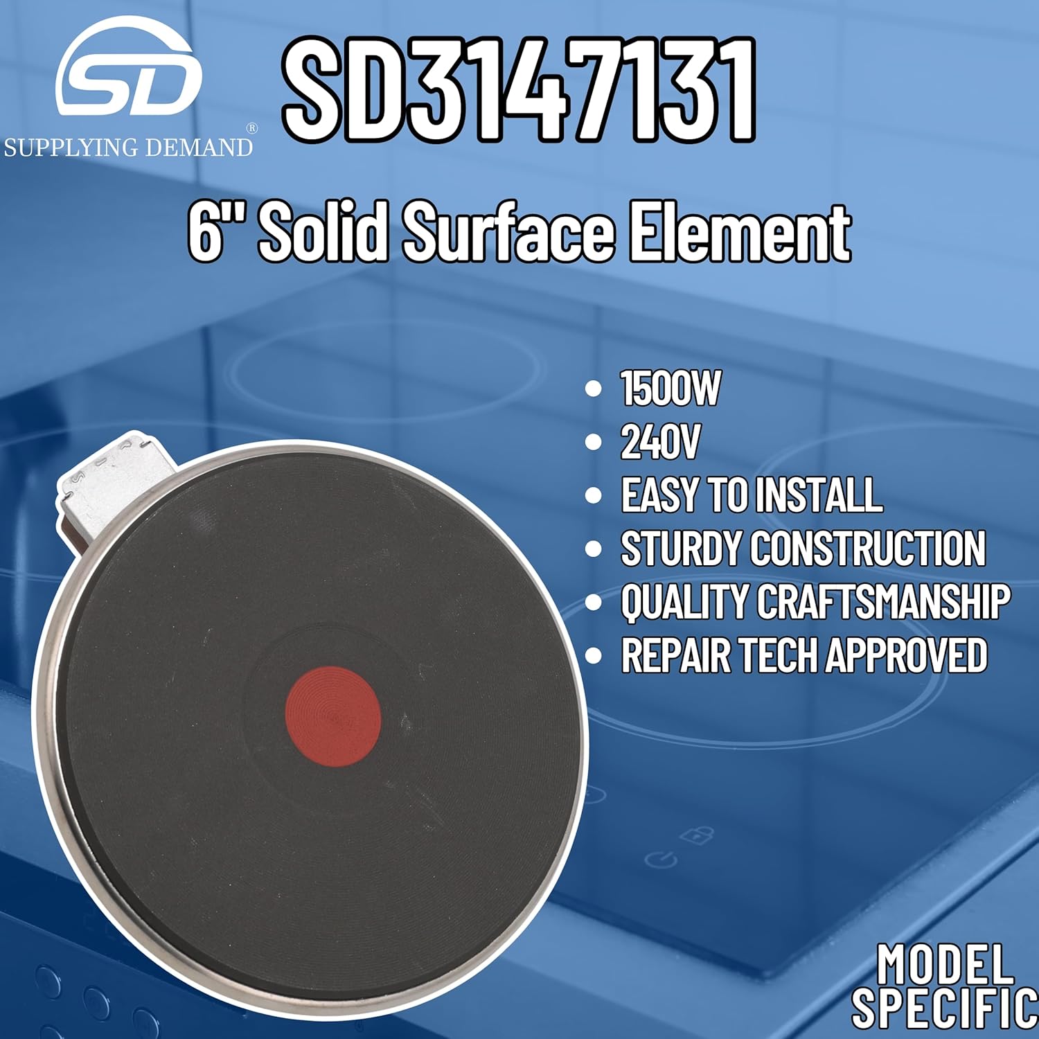 Supplying Demand 3147131 Range Solid Surface Burner 6 Inch - Replaces 0061611, 04000002