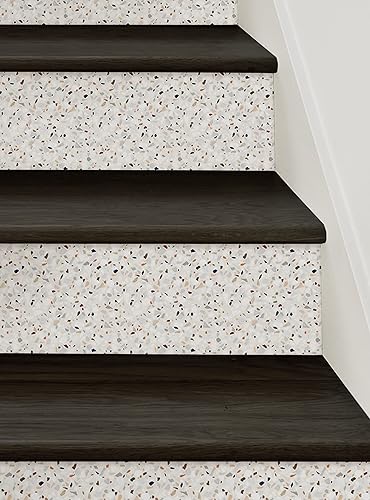 Miniatura 3 de Simple Shapes Terrazzo - Tiras elevadoras para pelar y pegar (gris, paquete de 15 unidades, 48 pulgadas de ancho x 6.5 pulgadas de alto)