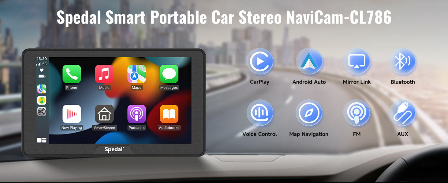 Amazon.com: Portable Car Stereo with Wireless CarPlay and Android 