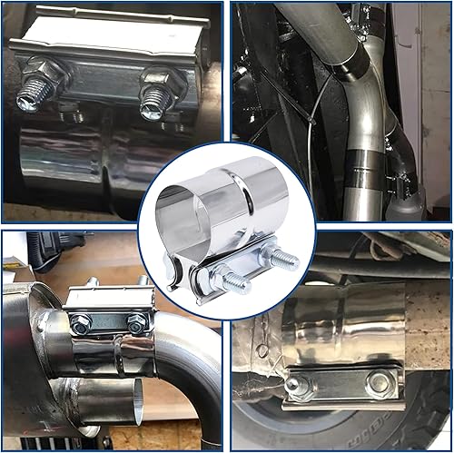 Miniatura 6 de Abrazadera de tubo de escape de 3.0 pulgadas para junta a tope de 3 pulgadas de diámetro interior a tubo de 3 pulgadas de diámetro exterior con