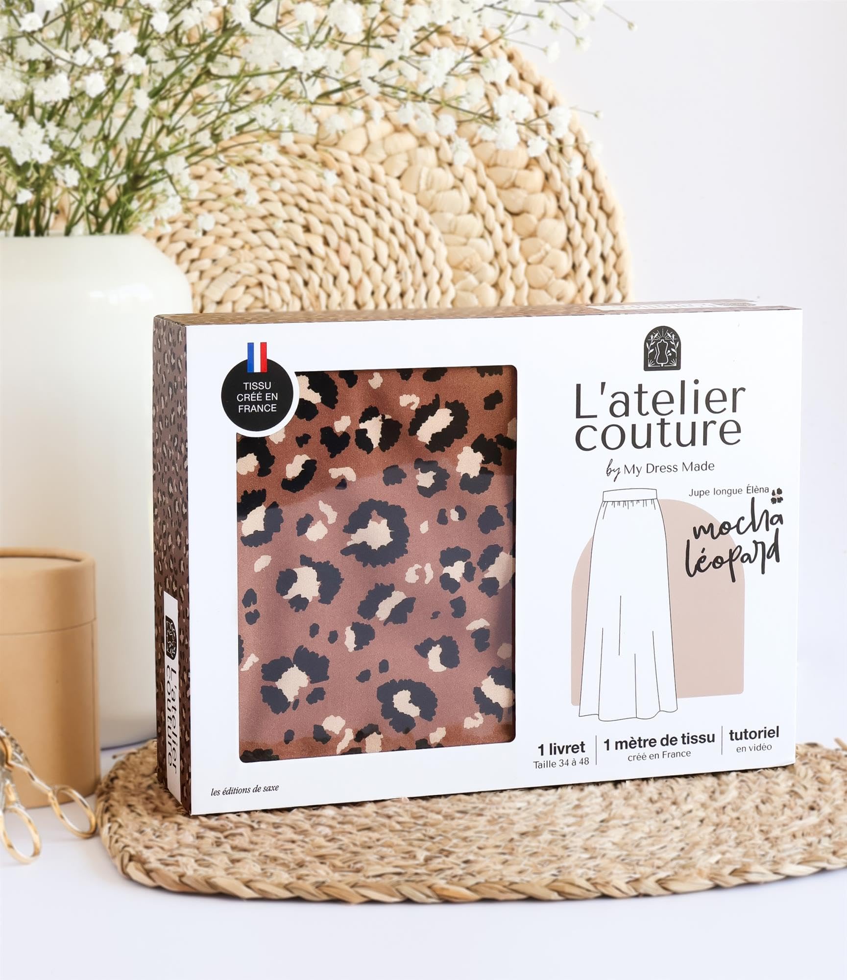 Coffret L'atelier de couture : jupe moka léopard