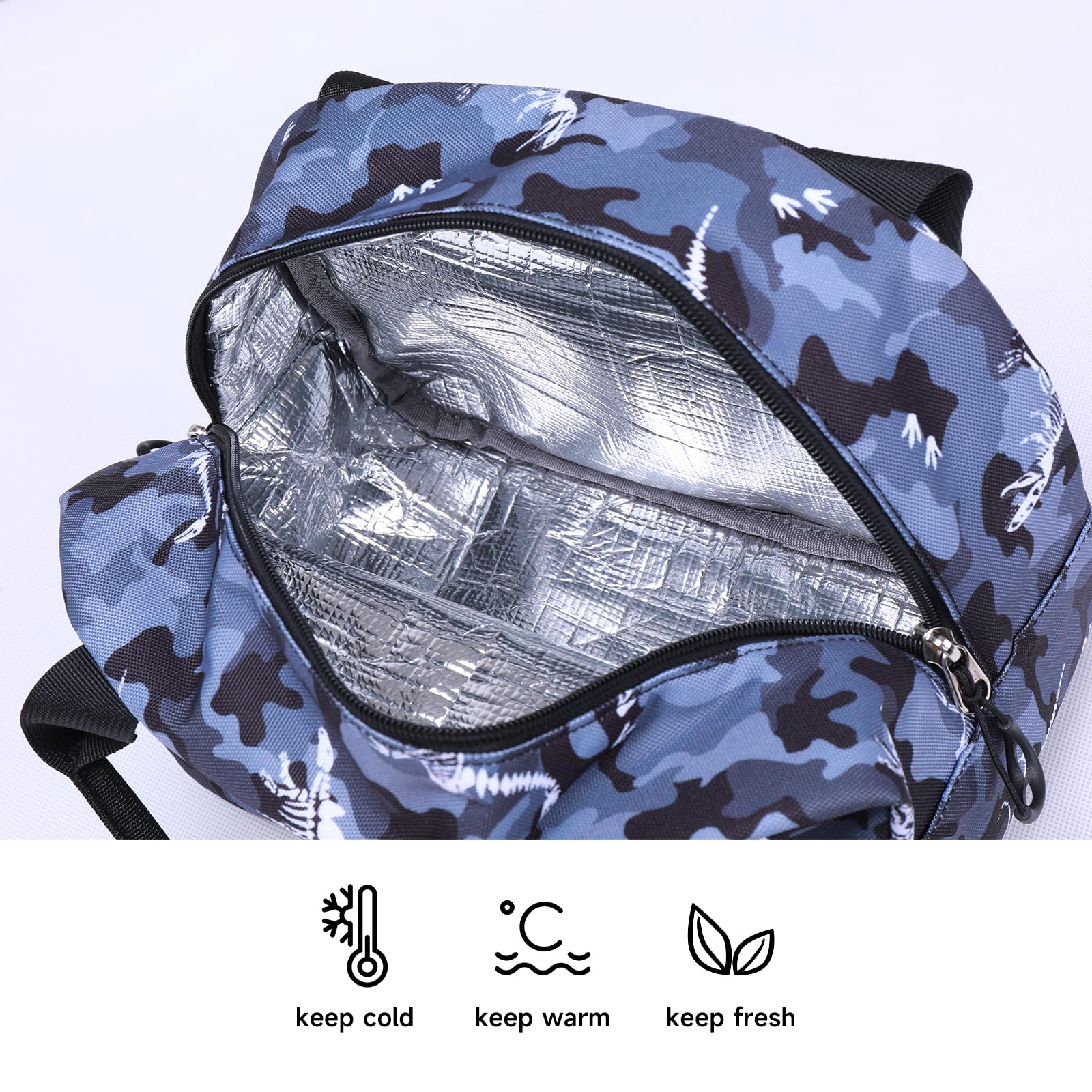 AACXX Kids Dinosaur Backpack Set, School Backpack Toddler Bookbag For School & Travel, with Lunch Box & Pencil Case,3pcs