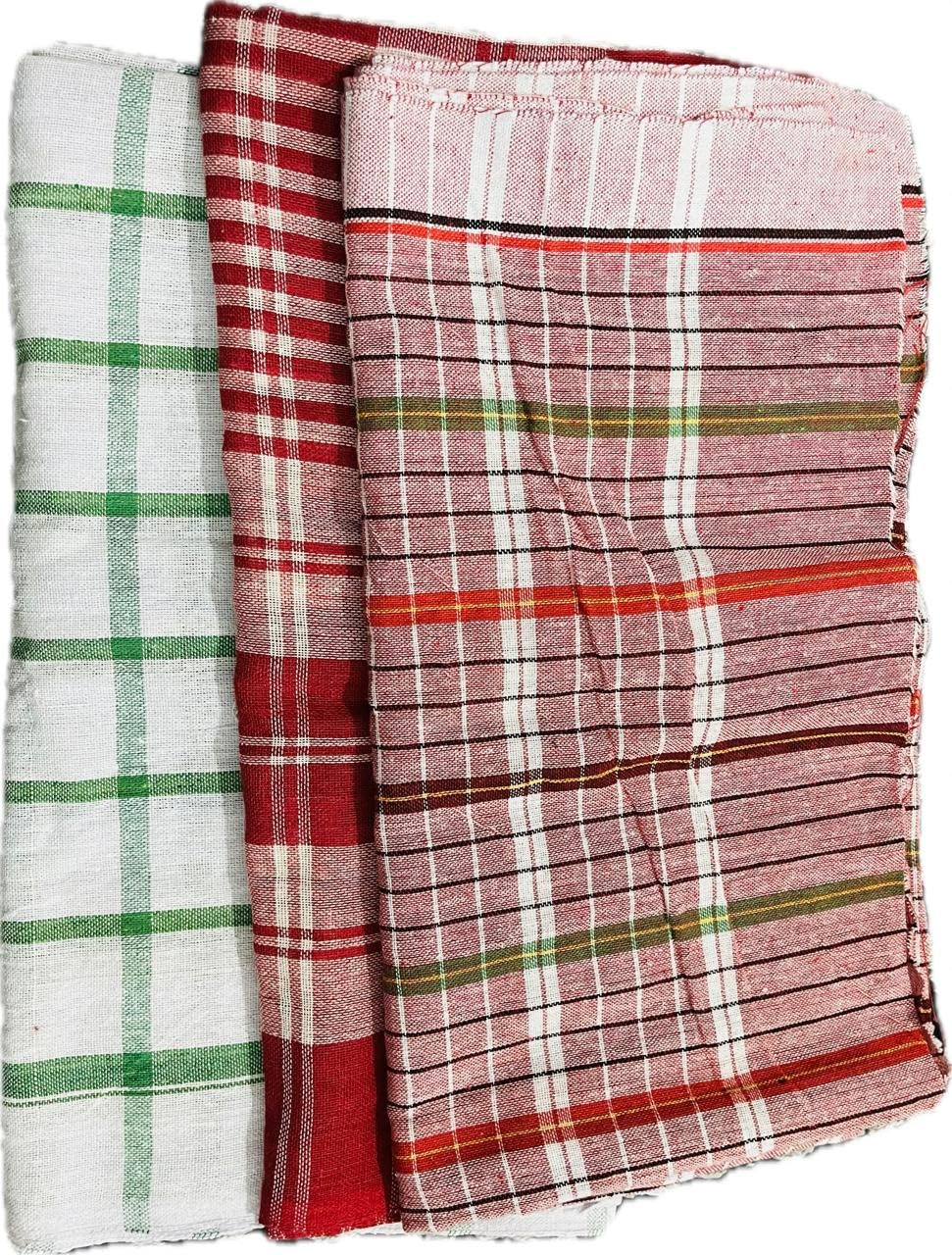 HomeTex Handloom Bath Towel XXXL Size, Multicoloured, 100% Pure Cotton Heavy Quality for Men, Women, Kids (Pack of 3)