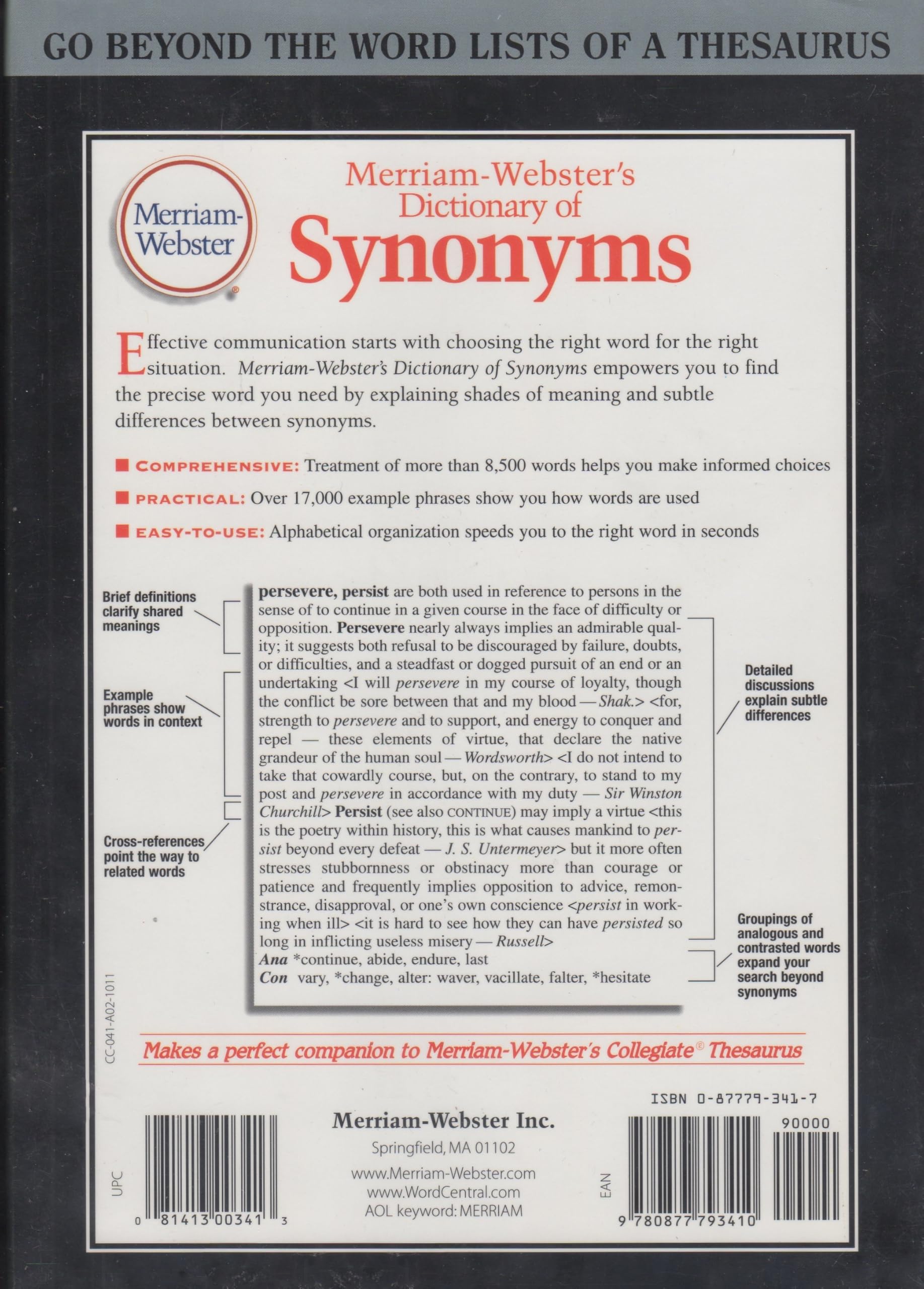Webster's New Dictionary of Synonyms: A Dictionary of Discriminated Synonyms with Antonyms and Analogous and Contrasted Words