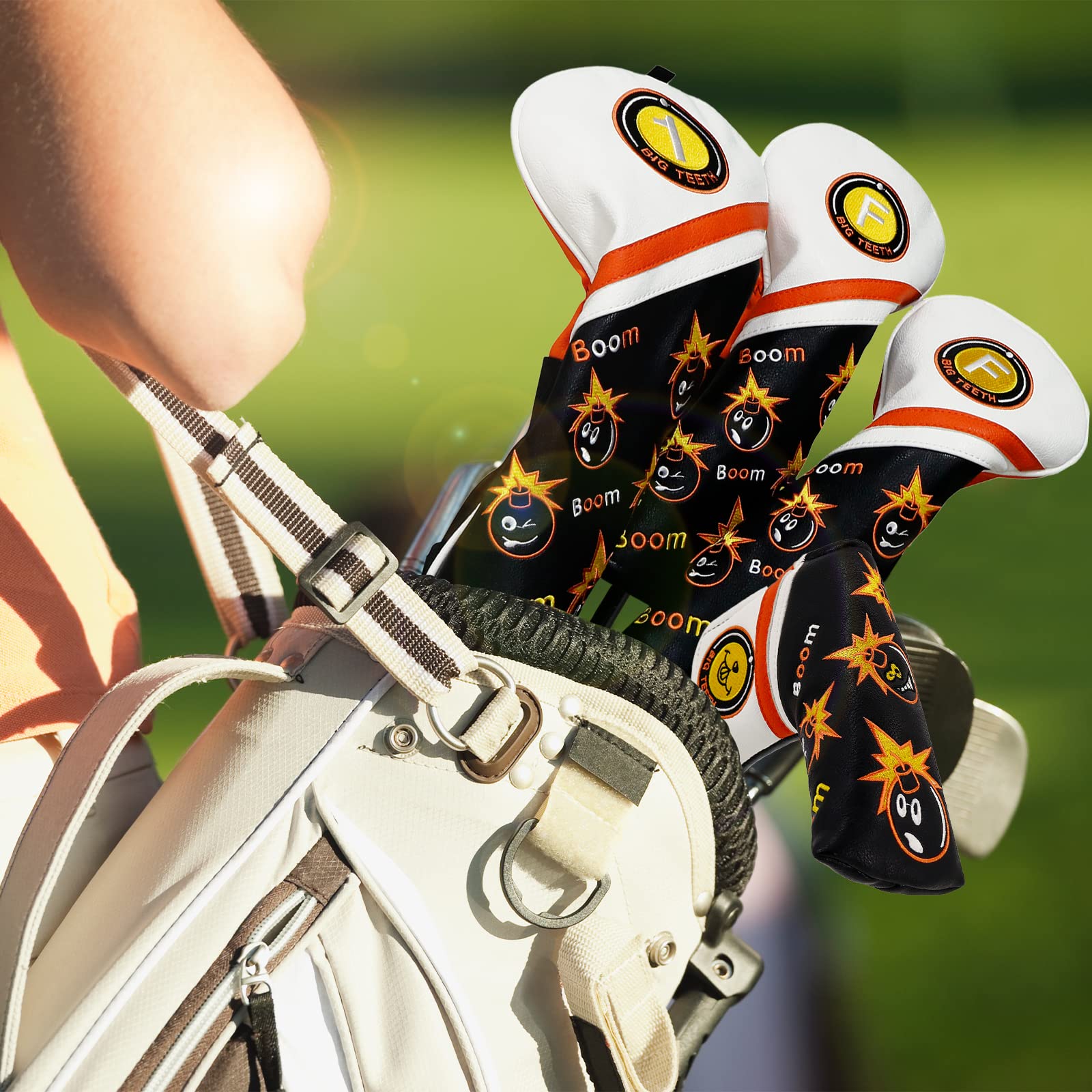 BIG TEETH Golf Blade Putter Head Cover Ping-type Magnetico Club Protector Bomba Per Scotty Cameron Taylormade Odyssey Headcover