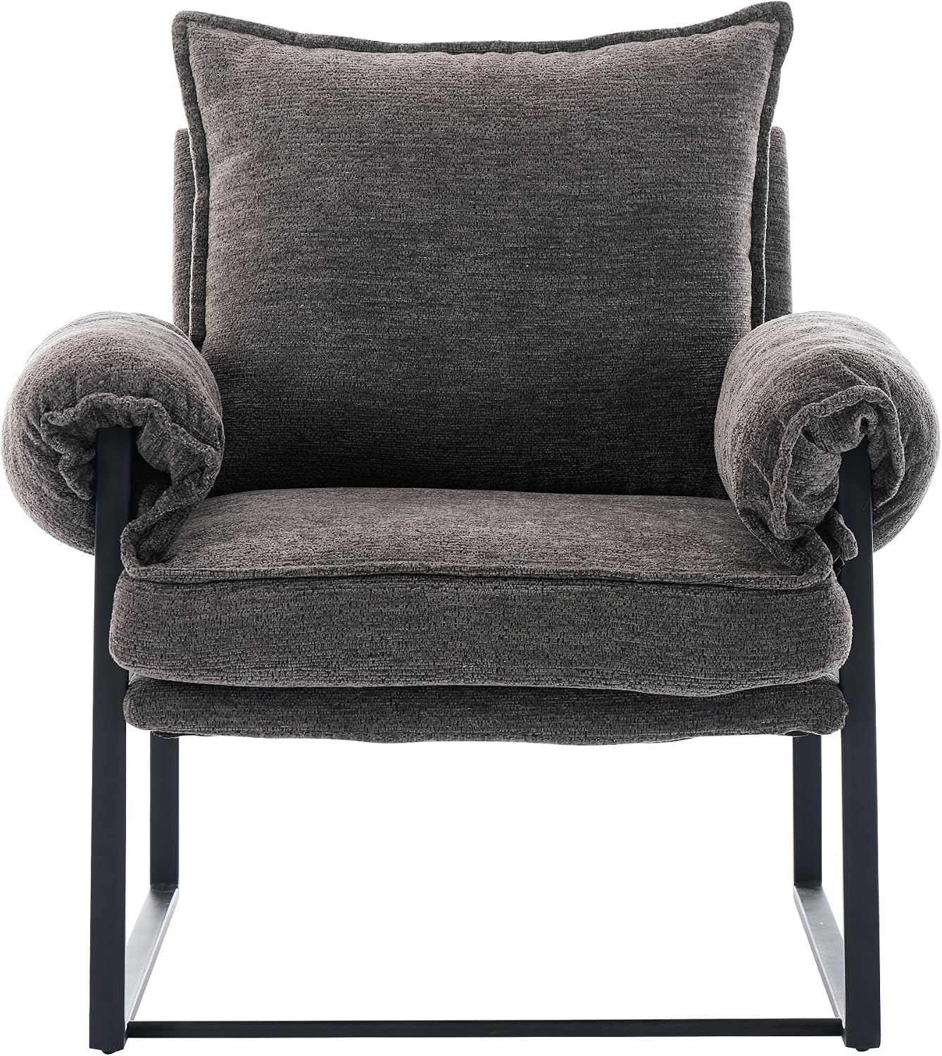 Xifan Modern Comfy Reclining Chair with 6 Angle Adjustable Backrest, Upholstered Accent Chair Fabric Living Room Lounge Chair for Reading Room - Gray, 1PC