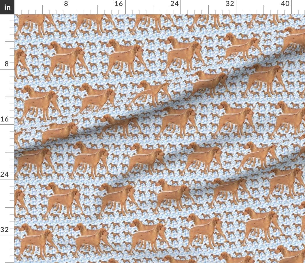 Spoonflower Fabric - Ridgeback Blue Pattern Dog Clouds Hound Rhodesian Puppy Pet Puppies Printed on Petal Signature Cotton Fabric by The Yard - Sewing Quilting Apparel Crafts Decor