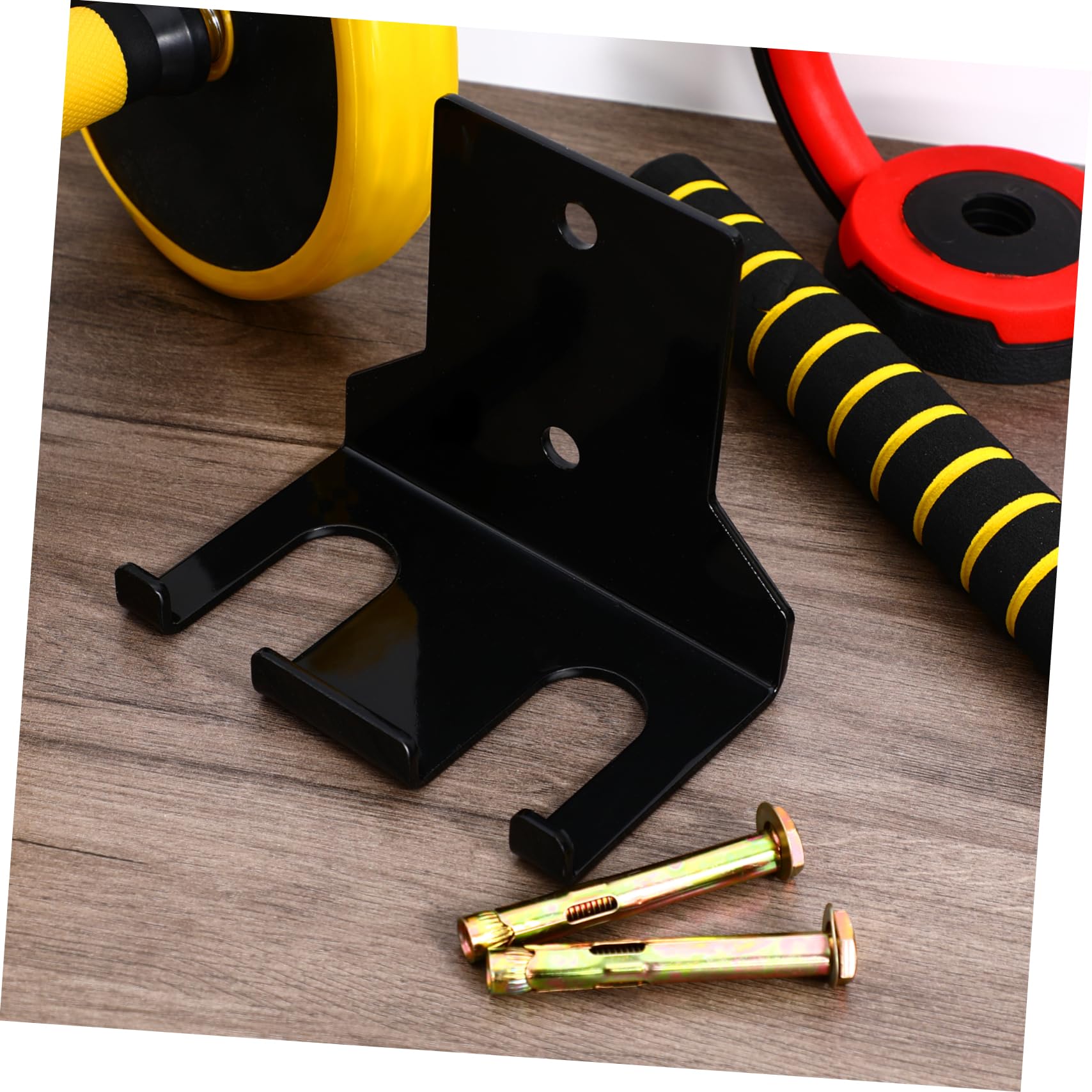 Supporto da Parete per Bilancieri e Manubri in Acciaio Nero con Viti, Robusto e Versatile per Palestra e Uso Domestico, Porta Attrezzature Fitness Sicuro e Pratico