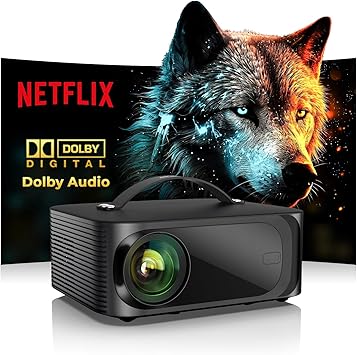 Outdoor-Projector 4K with Wifi & Bluetooth, ONOAYO Native 1080P Portable Projector, Electric Focus&Keystone Movie Projector, Home LED Smart Projector for Outdoor/Home Use New(Dark Grey)