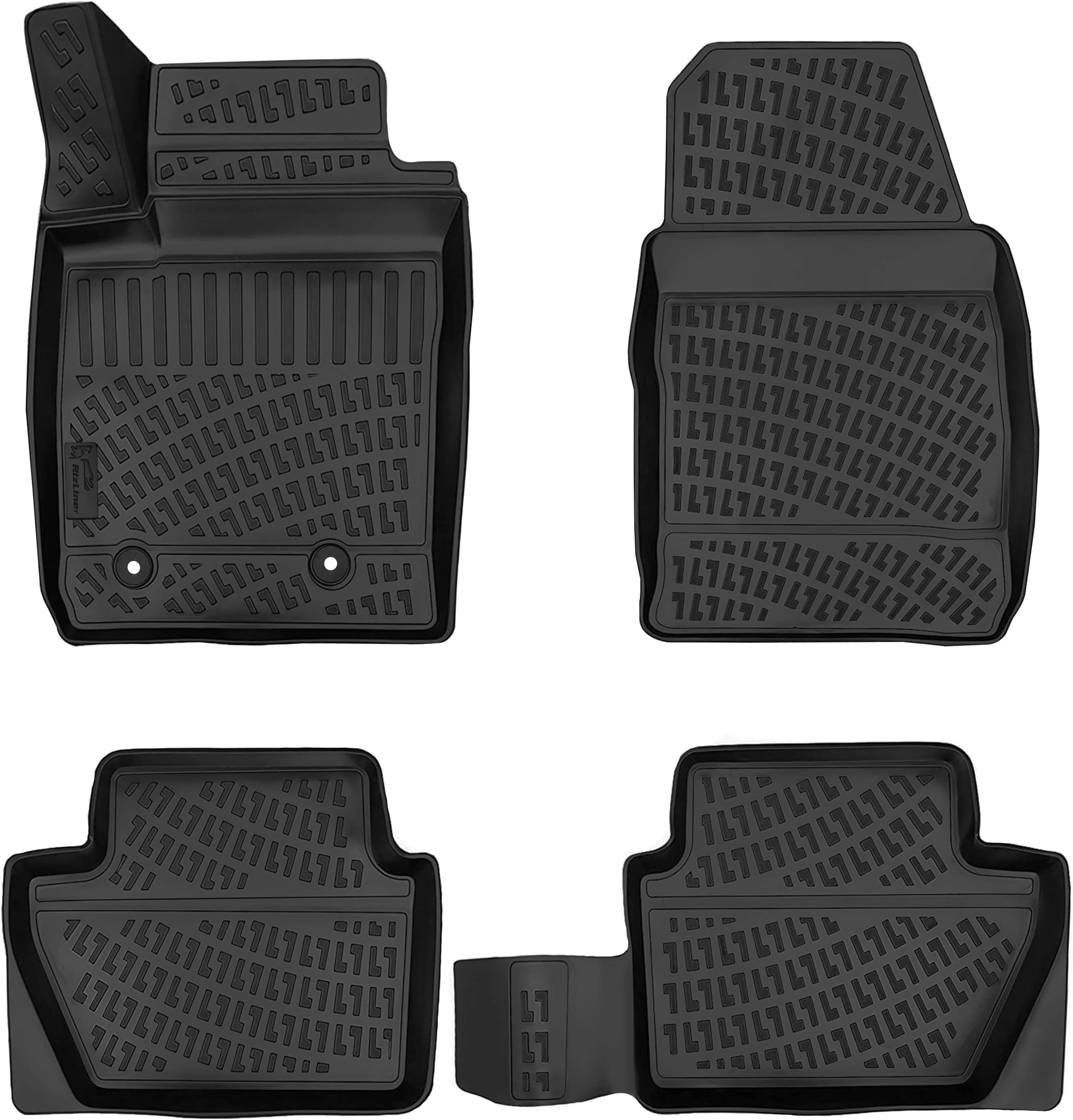 Ford EcoSport 2018-2022 Floor Mats 3D Custom Fit Compatible with Ford EcoSport Rubber Car Mats Laser Measured 1st & 2nd Row Floor Liners All Weather Waterproof Odorless Non-Slip TPE (Black)