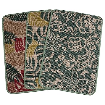 SARAL HOME EASY LIVING Saral Home Jute Printed Doormat Set Of 3- (Multi, 40X60 Cm)