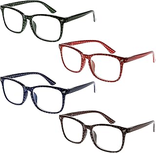 Eyekeppe 4 Pack Reading Glasses Polka Dots Pattern Readers for Women Reading +2.75