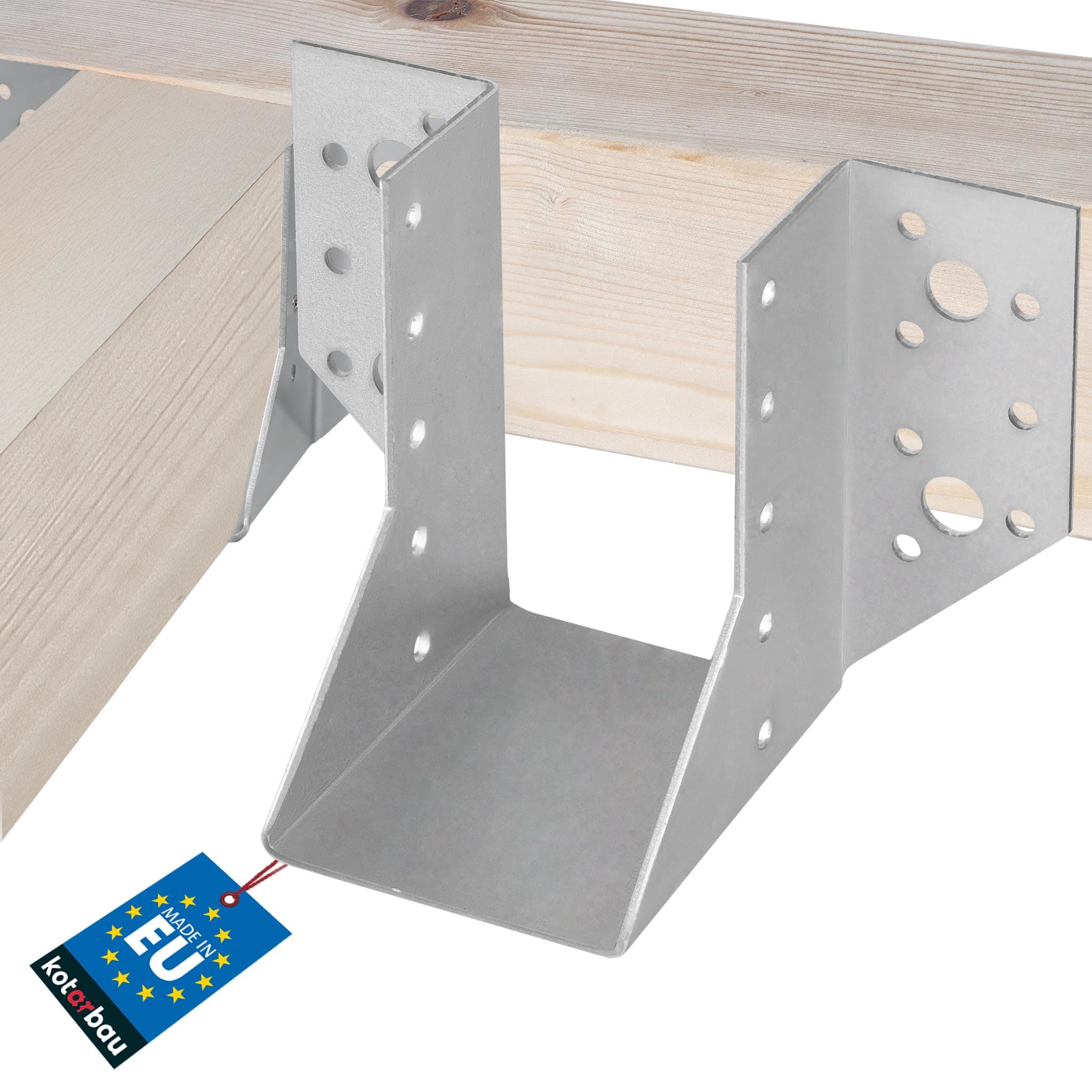 KOTARBAU® Joist Hanger 60 x 100 mm Wood Connector Made of Galvanised Steel Joist Hanger Joist Connector Heavy Duty Joist Connector Wooden Beam Connector Wooden Beam
