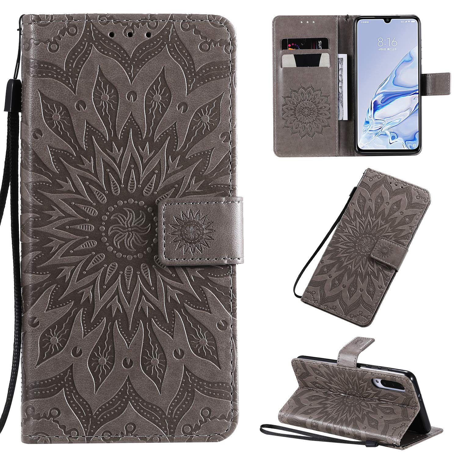 Custodia Portafoglio In PU Pelle Per Xiaomi Mi 9 – Con Supporto, Chiusura Magnetica E Slot Porta Carte (Marrone)
