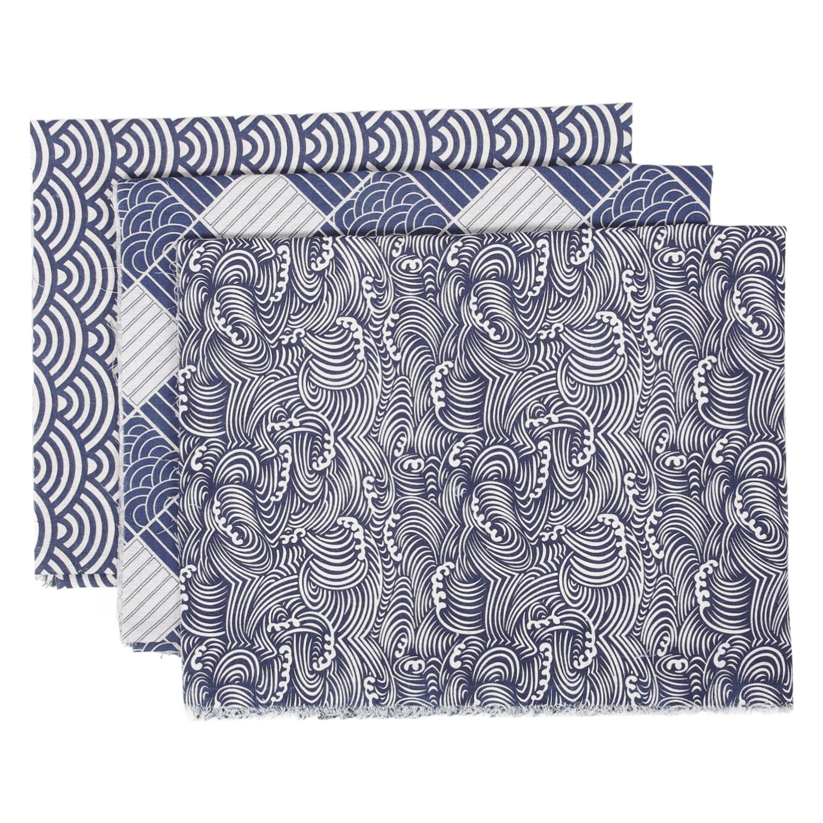 Tessuto Patchwork in Lino Cotone 3 Fogli per Cucito Creativo