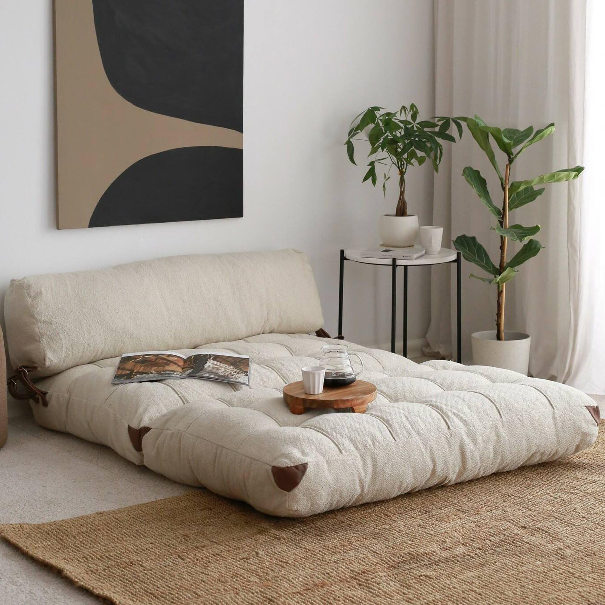 Dmora - Divano Letto 2 posti Dysnomia, Sofà trasformabile, Divanetto per Ospiti, Poltrona Letto, 120x75 h79 cm, Crema