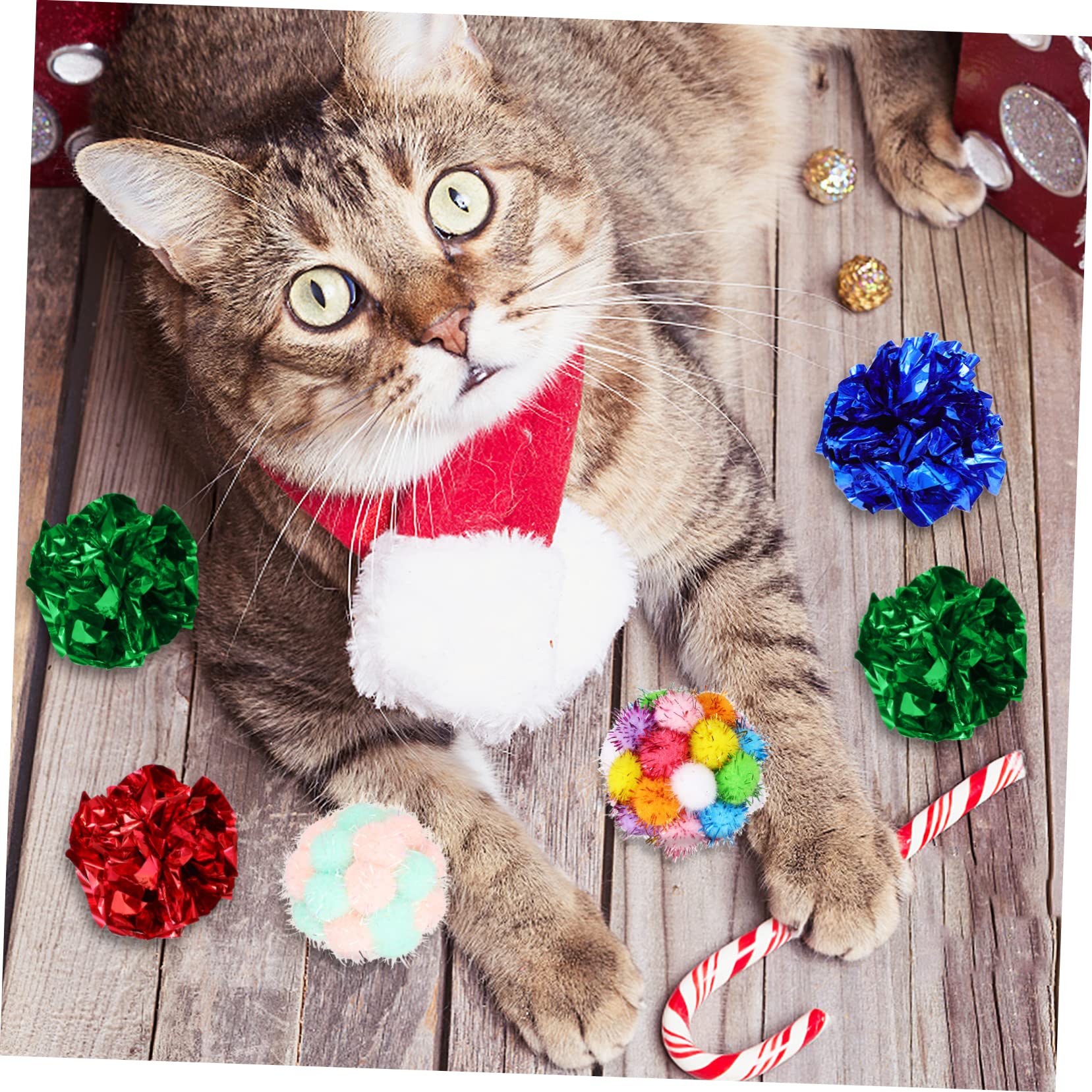 Kisangel 100stücke Interaktive Katzen Spielzeuge Mit Plüschbällen Und Geräusch Bunte Knisterbälle Für Drinnen Fördert Bewegung Und Spaß Für Kätzchen Und Katzen