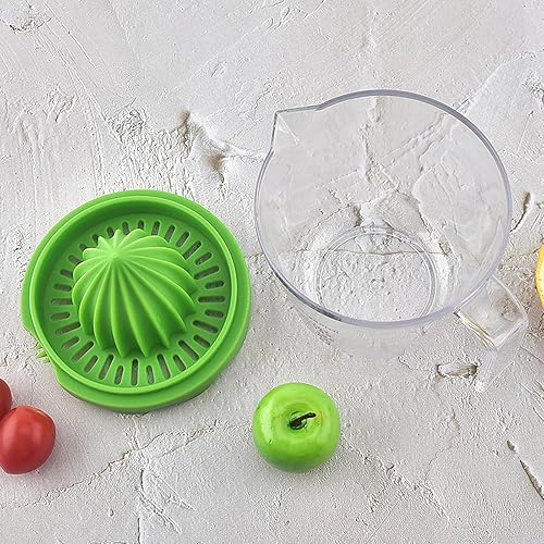 Miniatura 7 de Exprimidor de cítricos y naranja, exprimidor manual de limón, prensa de lima, tapa antideslizante, escariador de rotación con colador y recipiente