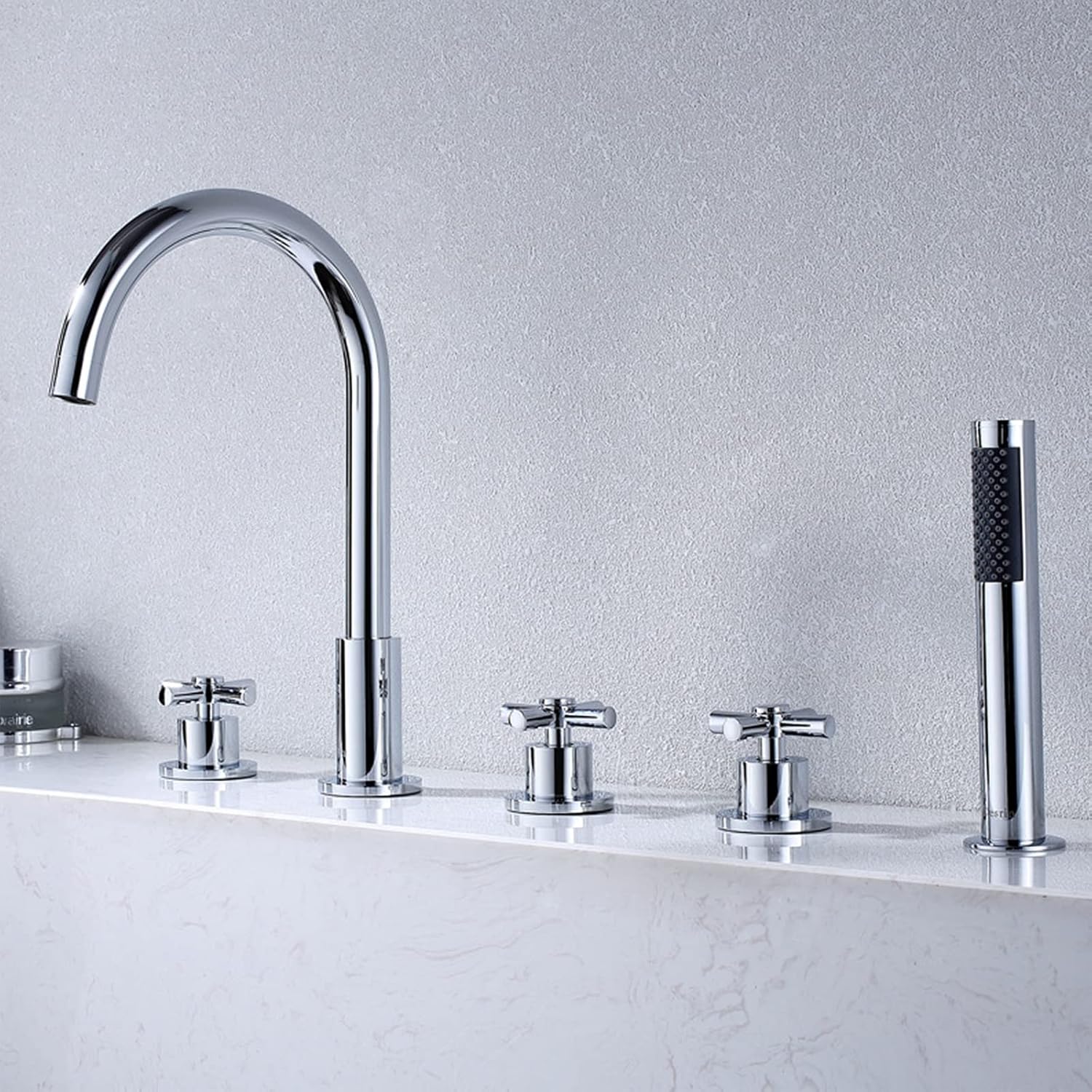 Shower Faucet Set, Bathtub Faucet With Sprayer And Three