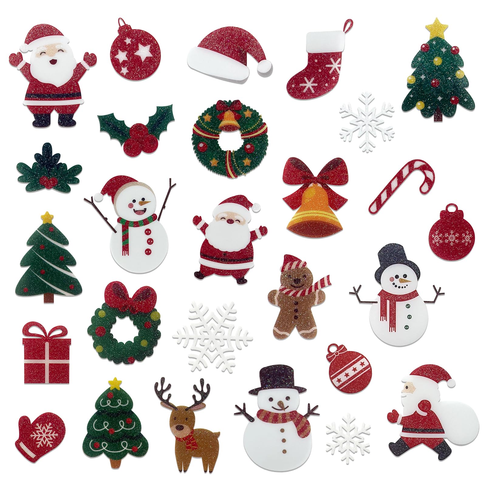 100 Pegatinas Navideñas Brillantes Para Niños, Decoración Navideña