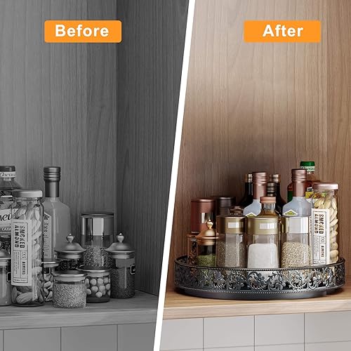 Miniatura 5 de Lazy Susan - Organizador giratorio grande de 13 pulgadas para especias Lazy Susan para mesa de comedor, gabinete, encimera, despensa, armario de
