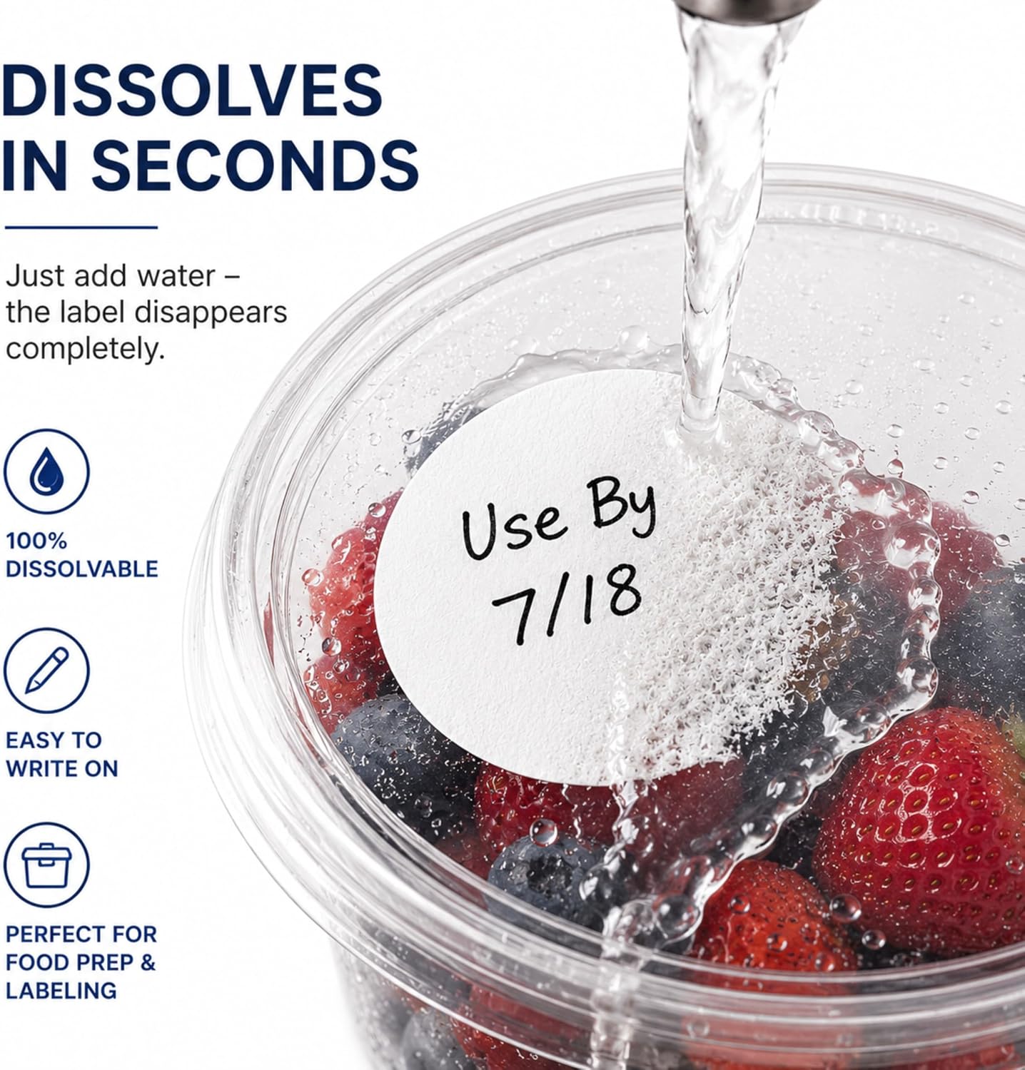 ChromaLabel Blank Writable Dissolvable Canning Labels, 1" Round, 500/Roll